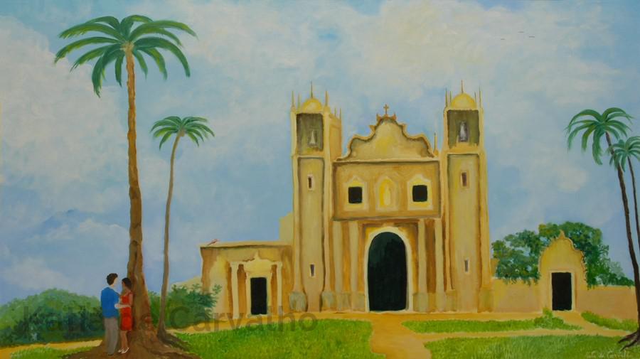 14) oil cotton Brazilian barocque church 85x48 cm (2006) 